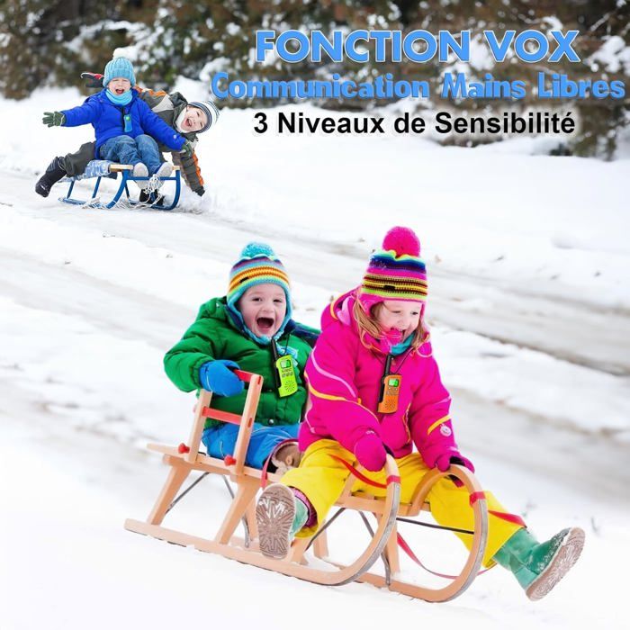 Talkie-walkie Rechargeable AWANFI Pour Enfants Et Adultes – Lot De 3 – Longue Portée 3 Km, Lampe Torche, 8 Canaux, USB-C – Idéal Camping, Rando, Vélo