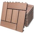 Dalle de jardin clipsable en bois composite WPC terracotta 30x30cm - DEUBA - Revêtement de sol extérieur-0