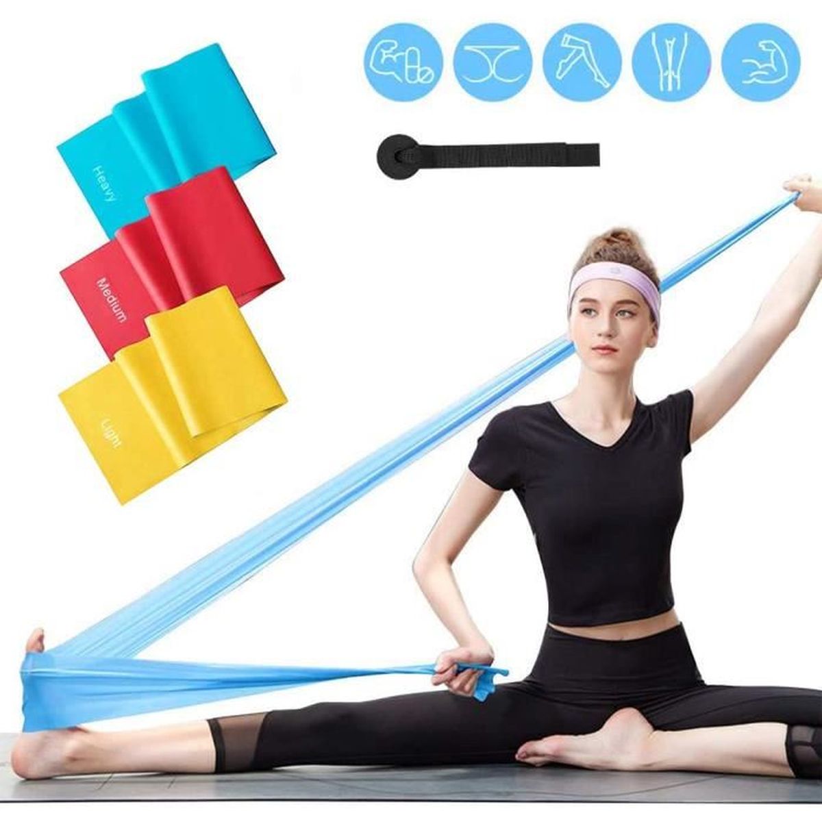 Rééducation Physique Livre dentrainement et Sac Sport Crossfit Yoga Pilates Elastiband Kit dexercice Musculation Bandes Élastique Fitness Lot de Sangles de Résistance en Latex/Tissu Rééducation Physique Livre dentrainement et Sac Sport Crossfit Yoga Pilates Elastiband Kit dexercice Musculation Bandes Élastique Fitness Lot de Sangles de Résistance en Latex/Tissu