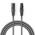 NEDIS Câble Audio XLR Symétrique XLR Mâle à 3 Broches - XLR Femelle à 3 Broches 10 m Gris