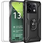 E.F.CONNECTION Coque pour Xiaomi Redmi Note 13 Pro 5G (pas pour 4G) avec 2 Verres Trempés, Protection Antichoc Anti-Rayure Rigide Noir