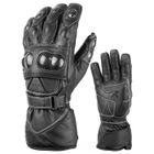ADM. ADM Gants Moto Homme Tactile Hiver Chaud Homologué CE en Cuir Intérieur Doux Imperméable Waterproof Protection Double Serrage Noir