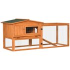 PawHut - cage à lapin - Bois - 156x58x68cm - Orange