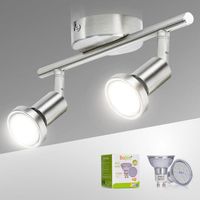 Plafonnier 2 Spot LED Spots de Plafond Pivotants, pour Salle de Bain,Salon,Cuisine,Inclure 2 Ampoules LED GU10(Blanc Neutre)