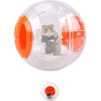 Boule Hamster,Exercice Balle Plastique Gerbil Jouet Hamster Exercice Balle pour Petit Animal Boule de Voyage Transparente,Orange