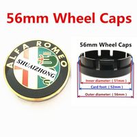 Moyeux de roue,Centre de roue pour Alfa Romeo, nouveau Logo, 50mm, 56mm, 60mm, 4 pièces, cache-moyeu, - Type 4pcs 56mm Golden -B