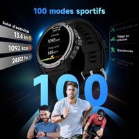 TOOBUR Robuste Montre Connectée Homme avec Alexa,Appel,46mm HD Smartwatch,100 Sports/Suivi de la fréquence Cardiaque/du Sommeil/É