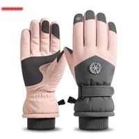 Gants chauds pour femmes-Hiver Ski Extérieur Imperméable à l'eau Antidérapant Plus épais Écran tactile