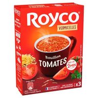 LOT DE 6 - ROYCO - Bouillon Tomates et Vermicelles Soupe déshydratée - boite de  3 sachets - 42g