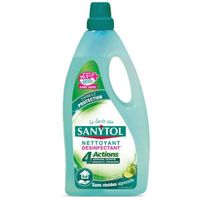 LOT DE 2 - SANYTOL Nettoyant et désinfectant 4 Actions Sols et surfaces Citron Vert 1L