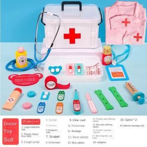 DOCTEUR - VÉTÉRINAIRE 21pcs Nurse Vêtements - Boîte à outils d'injection de stéthoscope pour enfants, jeu familial, petit médecin e