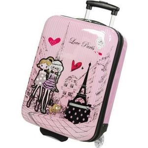 VALISE - BAGAGE Valise enfant/fille ROSE LOVE PARIS MAD 1 ABS 50CM