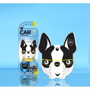 motif CANICHE BLANC Désodorisant voiture à suspendre