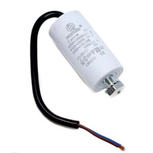 White 14 /µF Universal Mondo Start//RUN Motor Capacitor with Cable 450V
