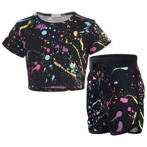 Ensemble de vêtements Enfants Tie Dye Crop Haut et Short Ensemble Éclabo