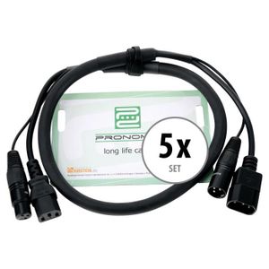 Pronomic Stage PPD-5 Cable Híbrido Powerplug/DMX Set de 10