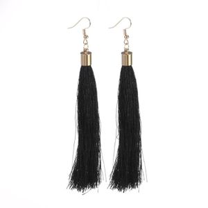 Boucles d/'oreilles Art D\u00e9co Crochet Longue Lin\u00e9aire G\u00e9om\u00e9trique Rectangle Tassel Pompon Metal Vert Noir 1920s Vintage Style 1920s Mariage