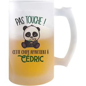 Verre à bière - Cidre Chope de bière prénom Céic avec panda mignon et gr