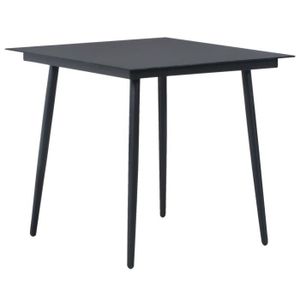Ensemble table et chaise de jardin Zerodis Salon de jardin 5 pcs Rotin PVC Noir AB3060113 HB042