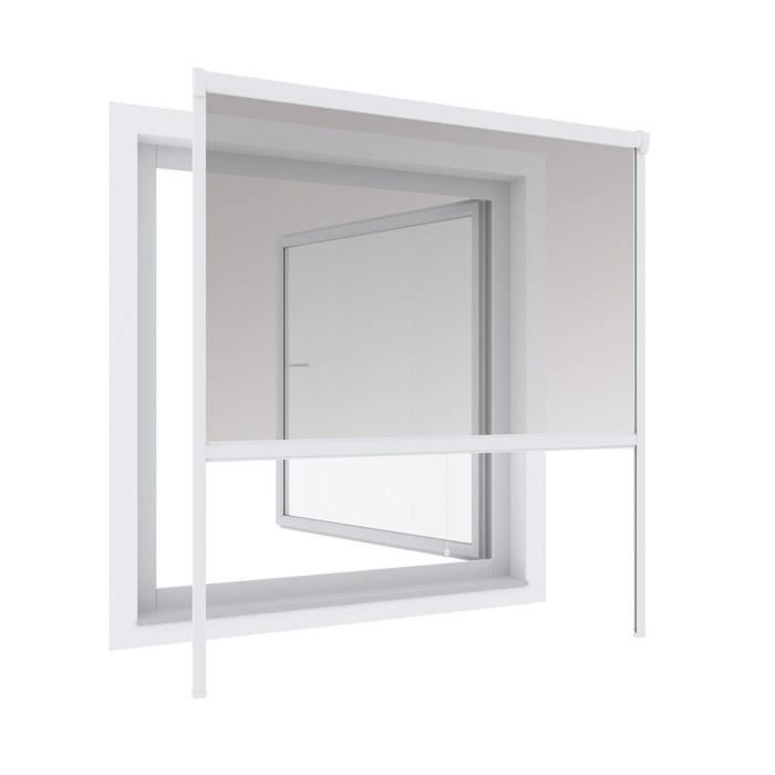 Moustiquaire enroulable en alu pour fenêtre - Gris anthracite - L80 x H130cm