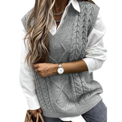 Gilet Sans Manches Xnova - Col V Et Style Oversize - Perfect Pour L'automne