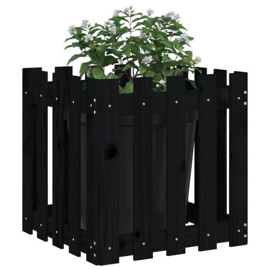 VidaXL Jardinière noir 50x50x50 cm acier, planteur, jardinière de patio, bac à fleurs, jardinière d'extérieur, boîte à 851213 - Jardin