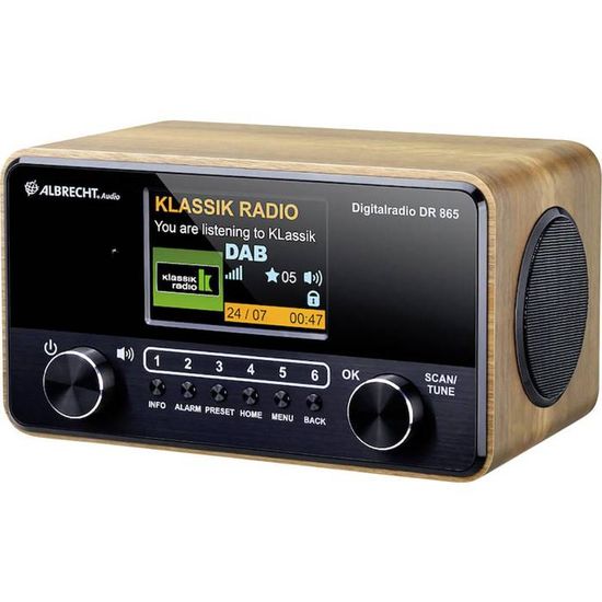 Radio Numérique DAB+ Albrecht DR 865 Pour Seniors - Écran Couleur 4" Facile à Lire - Son Clair, Utilisation Simplifiée - Pour Grands-parents