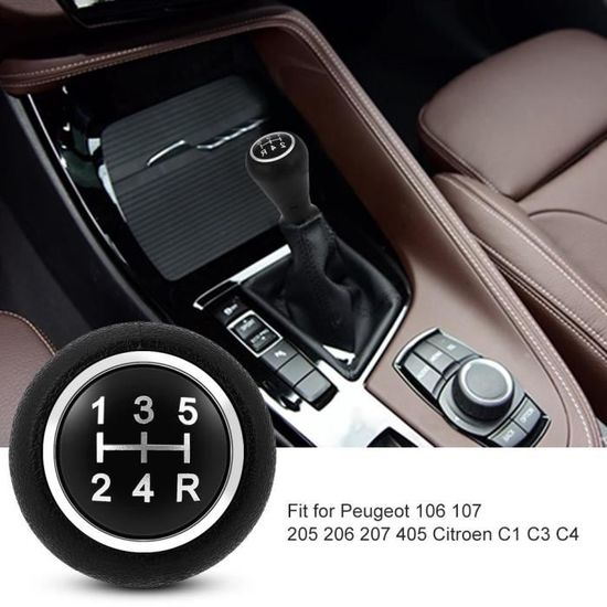 Pommeau de levier de vitesse pour Peugeot 206, 106, 306, 406, citroën C1,  C2, C3, 5 vitesses, accessoires Black -BA - Cdiscount Auto