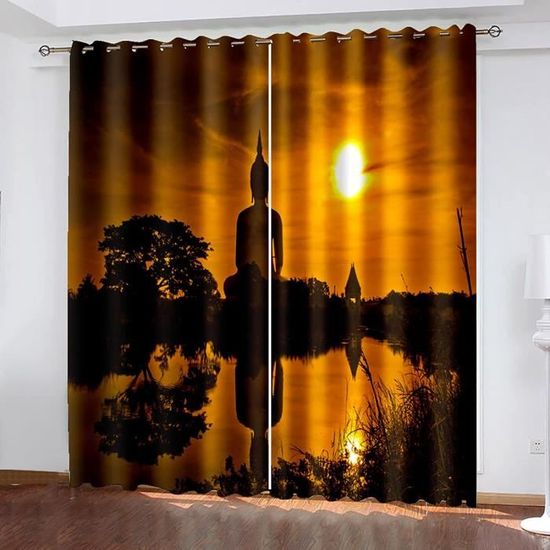 Rideaux Occultants Jungle Animaux - 2 Panneaux 140x240 Cm - Thermique, Opaque - Pour Chambre Enfant, Salon - 9