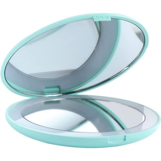 Petit Miroir De Poche Pliant Pour Maquillage - Compact Voyage - Couleur Café