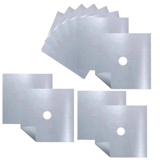 Lot De 6 Protections De Brûleurs De Cuisinière Gaz - En Fibre De Verre Avec Revêtement Antiadhésif - Sans BPA/PFOA