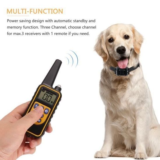 Collier de dressage Collier électrique pour entraînement de chien Etanche Anti-aboiement Télécommande avec 3 Modes