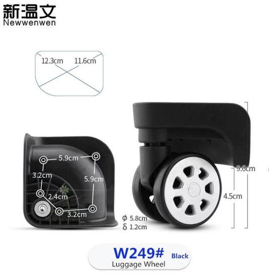 Itdegno Paire Roues Universelles Pour Valise Trolley - Pivotantes OD 49mm