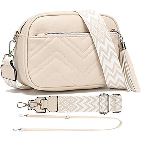 Sac Bandoulière Femme Chic Sac Bandoulière Cuir Véritable Femme ABOUME - 22x16x8cm - Bandoulière Réglable Petit Sac Bandouliere Femme