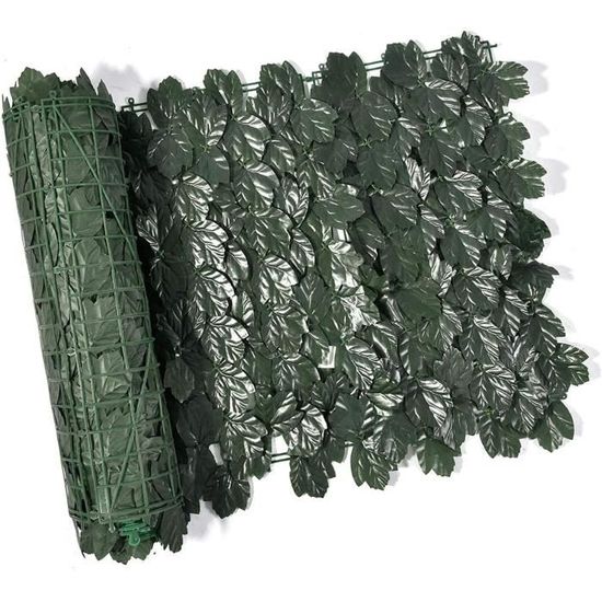 Treillis Jardin 40x200cm Avec Feuilles Artificielles - Clôture Intimité Extensible Avec Fleurs | Décoration Murale Extérieur