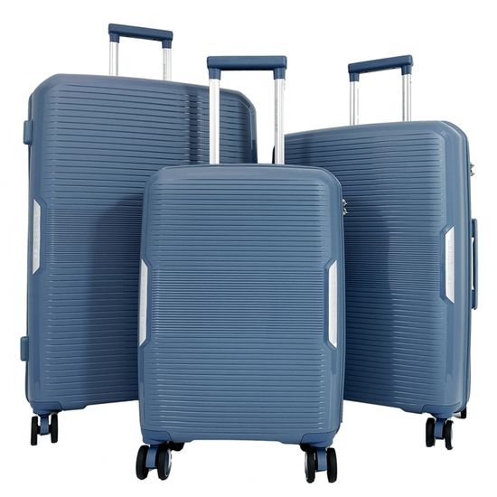 Set 3 Valises Rigides Pierre Cardin Alpha – Cabine 35L, Moyenne, Grande – 8 Roues, Cadenas, Extensible – Bleu Métallisé - 7