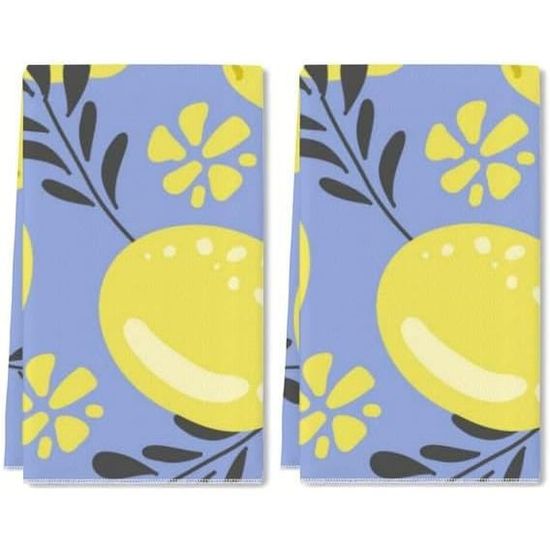 Lot de 2 torchons de cuisine 50x50 cm 100% coton SALAD motif thème salade gris