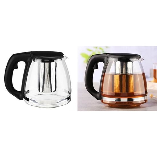 Cafetière En Verre Et Inox - Théière Française, Double Filtration, Pour Café Et Thé