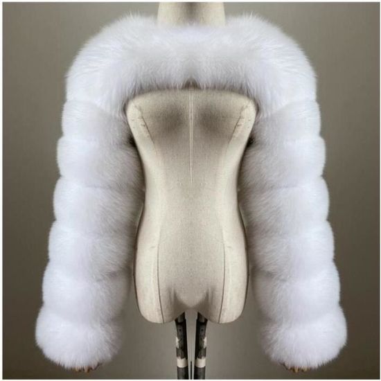Veste En Fourrure Renard Roux Et Blanc - Marque Simon - Taille 38 - Occasion Très Bon état