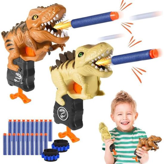 Paquet de 2 jouets magiques de pistolet de dinosaure, jouets d