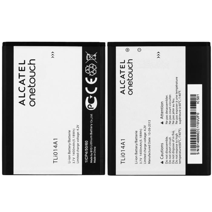 Batterie Originale Alcatel TLi014A1 1400mAh et 3,7V