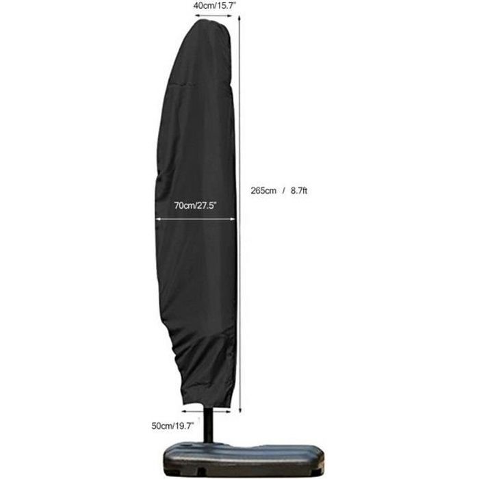 Housse de Protection pour Parasol Déporté Couverture pour Parasol de Jardin à Mât Excentré, Imperméable, Anti-Poussière/UV - 205cm