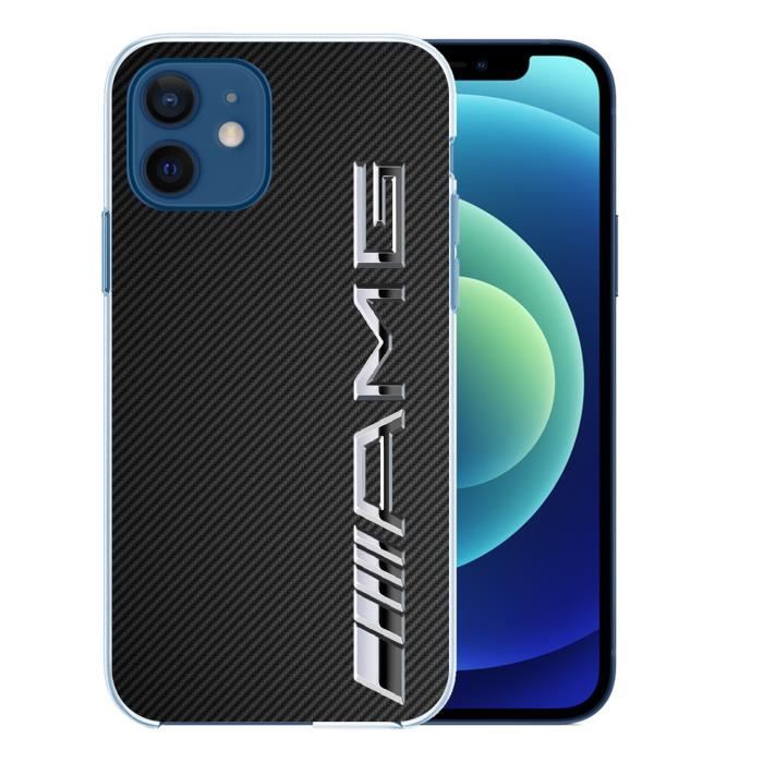 Coque pour iPhone 12 - Amg Carbone Logo. Accessoire telephone
