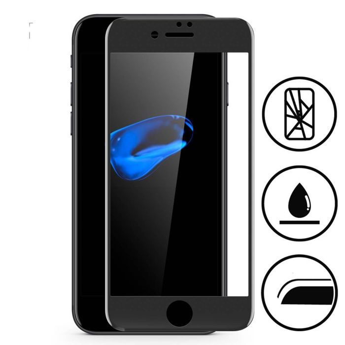 Film verre trempé incurvé pour Iphone SE 2020 intégral noir