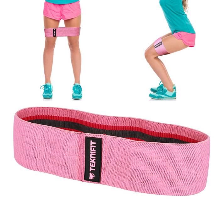 Teknifit Booty Builder - Bande Élastique Premium Hip Circle pour Tonification des Fessiers - Bande de Résistance Rose Anti-Dérapa