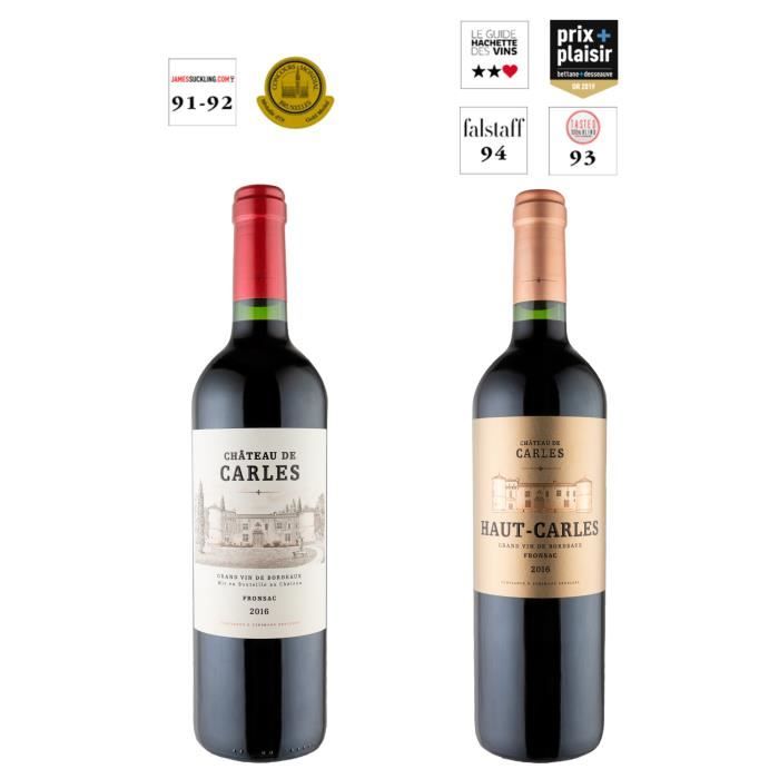 Coffret découverte Haut-Carles et Château de Carles - 2016 - Fronsac - Bordeaux - Vin rouge - 2 bouteilles (75cl)