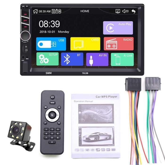 Autoradio 2 Din Carplay Android Auto Bluetooth stéréo Audio vidéo lecteur MP5 mains libres USB 7- unité de - Type with camera
