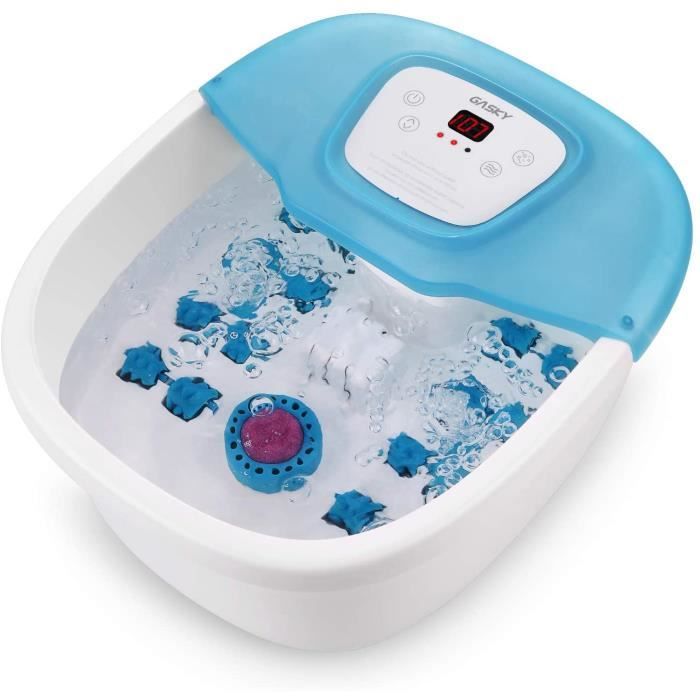 Bain de Pieds Relaxant, Balnéothérapie avec Accessoires de Pédicure, Appareil de massage avec Chauffage de l'eau, Massage Vibrant à