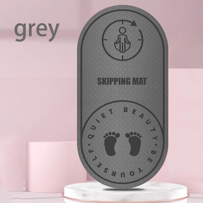 Tapis de sol,Tapis de Yoga en Tpe à corde à sauter silencieuse, haute densité de 8mm, pour aérobic, coussin - Type Gray