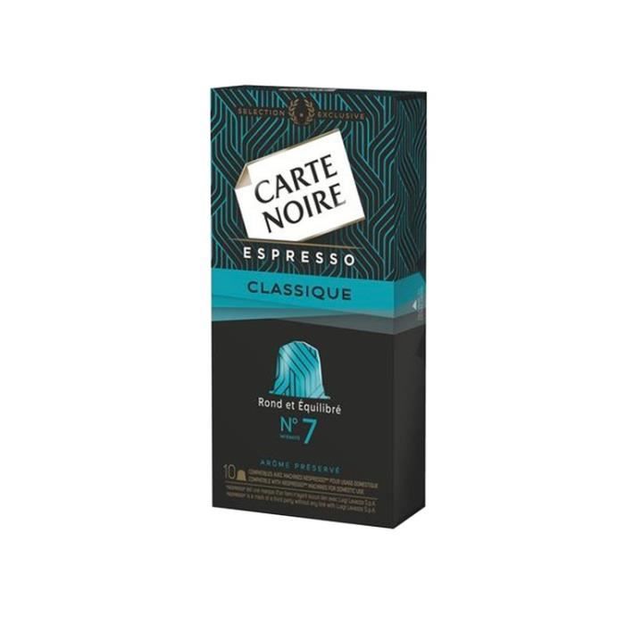 Carte Noire - 100 Capsules Café Expresso Classique N°7 (10 packs de 10)